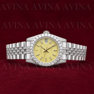 Reloj de Pulsera Mecánico Automático de Lujo con Moissanita de Dos Tonos, Estilo Hip Hop, con Fecha Analógica para Hombre, Piedras de Color D VVS, Pasa el Test de Diamantes - Product Image 6