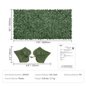 Schermo per la privacy in edera artificiale 59 x 118 pollici, con retro in tessuto a rete e giunti rinforzati - Product Image 4