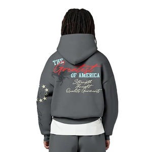 Ensemble de survêtement personnalisé pour homme 2026 avec logo imprimé, sweat à capuche et pantalon large, tenue décontractée streetwear - Product Image 5
