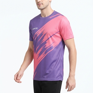 T-shirt de sport pour homme, sublimation, impression intégrale personnalisée, tee-shirt athlétique respirant à manches courtes, haut d'entraînement et de fitness - Product Image 4