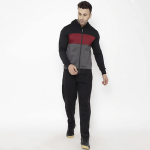 Conjunto Deportivo de Invierno para Hombre, con Estampado Floral, Transpirable, Bordado, Chaqueta con Capucha de Forro Polar con Cierre Completo, Pantalones Cargo, 2 Piezas, Estilo Casual - Product Image 3