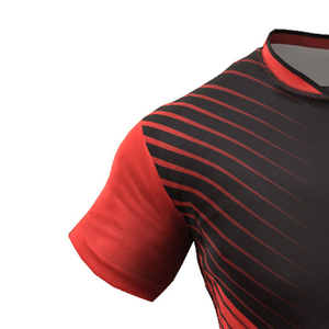 Men's Winter Sublimated Rugby Uniform Set <b>Red</b> Black Crew Neck Short Sleeve Moisture Wicking Breathable Quick Dry Eco-Friendly - Product Image 5