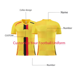 Conjunto de Camiseta de Fútbol Retro Personalizada con Estampado Frontal, 100% Poliéster, Uniforme de Fútbol de Secado Rápido, Manga Corta, para Equipo - Product Image 2
