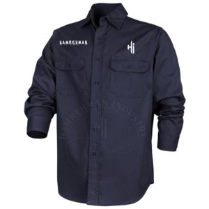Camisas FR de Manga Larga al por Mayor, Camisa Ignífuga 100% Algodón para Hombre, Logotipo Personalizado, Ropa de Trabajo Reflectante Industrial - Product Image 6