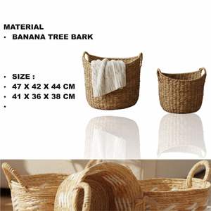 Juego de 2 cestas artesanales de corteza de plátano VALLEY - Product Image 2