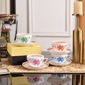 Juego de Tazas y Platos de Porcelana Ecológica con Diseño de Hojas Verdes, Estilo Clásico, para Té de la Tarde y Regalos para Hoteles - Product Image 2