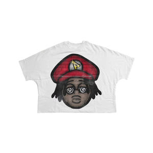 Camiseta recortada de algodón 100% de peso pesado personalizada, camiseta de ajuste cuadrado con dobladillo crudo y mangas sin costuras GSM gruesas de gran tamaño - Product Image 4