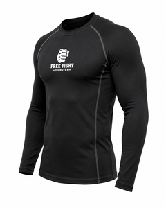 Free Fight Industry Men's Full Sleeve Rash Guard Black Quick Dry Breathable Eco-Friendly UPF50+ Anti-Bacterial 140g - Product Image 3
