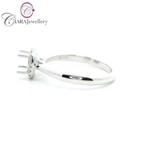 MEILLEURE VENTE SIMPLE SIMPLE HALO 18K AU750 SOILD WHITE/YELLOW GOLD PLAIN GOLD BAND NATUREL DIAMANT 0.50CT ROUND FIT SEMI RNG MOUNT - Product Image 3