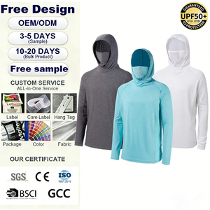 Camiseta de Pesca Azul Personalizada para Hombre, Ligera, Corte Ajustado, Cuello Redondo, Transpirable, Secado Rápido, UPF 50, 100% Poliéster, para Correr, Otoño - Product Image 2