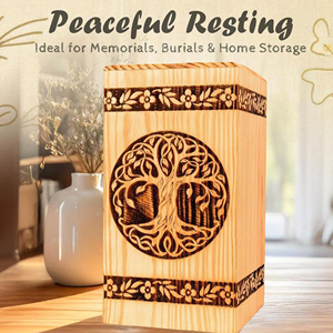 Personalized Memorial Wooden Urn Box Wooden Cremation Urn for Human Remains Walnut Wooden Funeral Urn Wholesale by AYAANS - Product Image 5