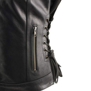 Chaleco de Cuero para Motocicleta Unisex para Hombre y Mujer, Nuevo Diseño Club Biker, Chaleco de Cuero Genuino Perforado, Precio de Mayoreo Económico - Product Image 3