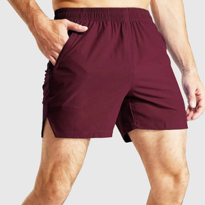 Pantalones Cortos Deportivos para Hombre, de Color Sólido, Secado Rápido, Cintura Media Elástica, Estilo Deportivo, 100% Poliéster, Tejido de Punto - Product Image 4