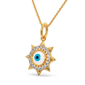 Colgante Halo de Diamantes Sunburst y Collar Mangalsutra Tradicional con Cuentas - Product Image 3