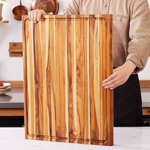 Tabla de Cortar Rectangular de Madera de Acacia con Asa, Diseño de Grano Natural, Bloque de Corte para Cocina - Product Image 4
