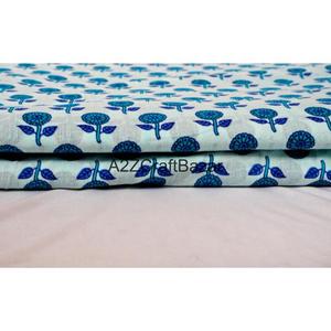 Tissu en coton 100% imprimé à la main en Inde pour femmes et filles - Tissu écologique respirant à séchage rapide et léger pour vêtements - Product Image 1
