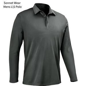 Chemises polo homme à manches longues unies - Product Image 3