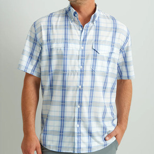 เสื้อเชิ้ตตกปลาแขนสั้นผู้ชาย ผ้าโพลีเอสเตอร์ 100% กันลม 50% น้ำหนักเบา ระบายอากาศได้ดี มีกระเป๋าซิปซ่อน ติดกระดุม พร้อมโลโก้แบบกำหนดเอง - Product Image 1