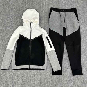 Ensemble de survêtement pour homme, respirant, uni, streetwear, 2 pièces, jogging, sweat-shirt, pantalon, polaire, chaud, gym, course à pied, décontracté - Product Image 2