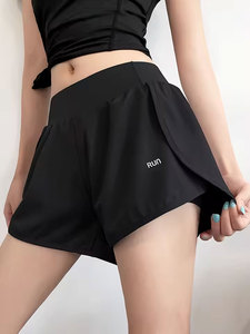 Shorts Deportivos de Cintura Alta para Mujer, Verano 2026, con Cierre de Cordón, Spandex/Algodón, Anti-Rozaduras, para Entrenamiento Profesional - Product Image 1