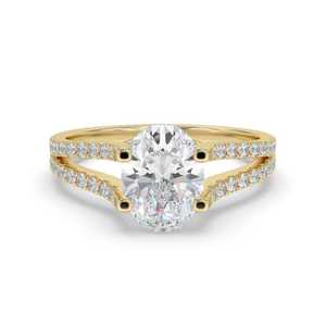 Moissanite 2.50CT Oval Diamond <b>Solitaire</b> Dual Eternity Band <b>Ring</b> Original 925 <b>Silver</b> With Gold Plated Fine Classic Style Jewelry - Product Image 5