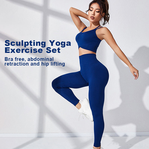 Leggings de cintura alta para mujer, de alta calidad, al por mayor de fábrica, con efecto levanta glúteos, conjunto de ropa deportiva sin costuras para gimnasio, fitness y yoga. - Product Image 2