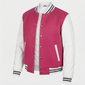 Blouson universitaire personnalisé en laine pour homme, fermeture éclair, style streetwear, tenue d'équipe, logo frontal, motif cœur, vêtements OEM en gros - Product Image 3