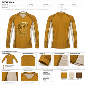 Jersey de Pesca de Manga Larga para Hombre, Talla Grande, Transpirable, con Estampado de Lámina Dorada Personalizado OEM, UPF 50+, Absorbe la Humedad, Antibacteriano - Product Image 5