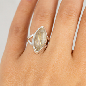 Golden Rutile Quartz <b>Ring</b> 925 Sterling Silver <b>Ring</b> <b>Statement</b> <b>Ring</b> Promise <b>Ring</b> for Her <b>Ring</b> At Unbeatable Price By Supplier - Product Image 2