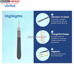 Manípulo Profesional Manual para Dermaplaning con Bisturí, 3 Piezas B.P. # Regla Quirúrgica de 3 Pulgadas con 10 Cuchillas Estériles para Cirugía - Product Image 2