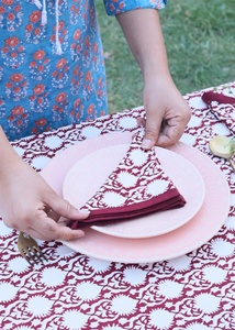 Servilletas de cena de tela de algodón 100%, regalo de anfitriona para decoración de cocina minimalista, servilletas de bloque de mano Floral diferentes - Product Image 4