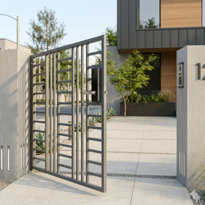 Puerta Doble Abatible de Hierro Forjado con Recubrimiento en Polvo KHP, Control Manual, Exterior, Duradera, Fácil Instalación, Diseño Tradicional - Product Image 4