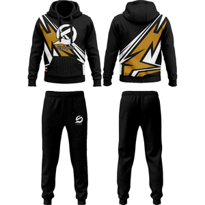 Ensemble de survêtement de sport noir respirant à capuche pour homme, idéal pour l'entraînement et le jogging en automne, personnalisable OEM - Product Image 6