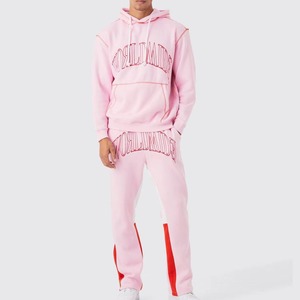 Survêtements unisexes surdimensionnés personnalisés en deux pièces, polyester/coton, couleur unie, écologiques, respirants, en polaire pour l'hiver - Product Image 1