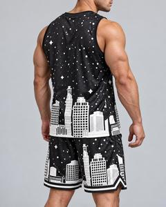 Conjunto de Uniforme de Baloncesto Unisex CLAW INTL, Negro y Blanco, Estampado Digital Urbano, Poliéster Transpirable, Uniforme para Adultos con Fusión sin Costuras - Product Image 6