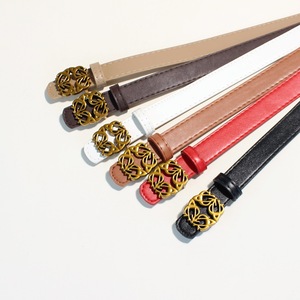 Ceinture en cuir de luxe vintage pour femme avec boucle carrée symétrique en alliage, réglable, pour robe, manteau, chaîne de taille, ceinture de mode pour jean - Product Image 5