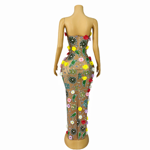 Robes de soirée pour femmes, robe sans bretelles, robes pour femmes à fleurs, robes élégantes pour femmes grandes tailles pour les soirées - Product Image 3