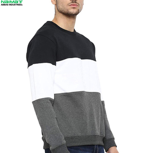 Extended Adjustable Drawstring Crew <b>Neck</b> Sweat Shirt Men Metal Tip Cords Heavy <b>Padded</b> Sweat Shirt Outer Wear Top - Product Image 4
