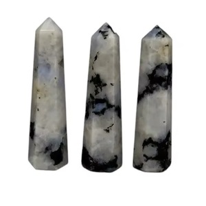 Vente en gros : Tour de cristal de guérison Feng Shui en agate de quartz naturel de 2 pouces, baguette pointue, obélisque en pierre de lune arc-en-ciel, gemme métaphysique - Product Image 1