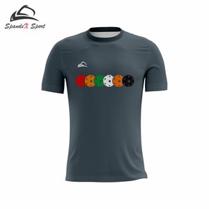 T-shirts de pickleball personnalisés pour hommes en polyester/coton tricoté, OEM ODM, logo personnalisé, impression numérique, respirants, écologiques, à manches courtes - Product Image 3