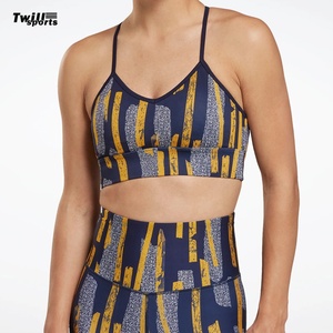Women's Gym Fitness 2-Piece Active Wear Sets Wholesale Hot Trendy Narrow Low Chest Sports <b>Bra</b> Matching V Shape Yoga Short Quick - Product Image 3