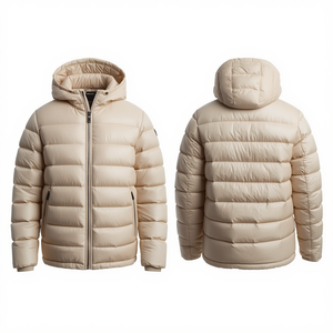 Chaquetas Acolchadas de Cuello Alto para Hombre, Diseño Envolvente, Bolsillos Grandes de Forro Polar, Chaqueta Gruesa y Cálida, Ropa de Invierno Minimalista - Product Image 2