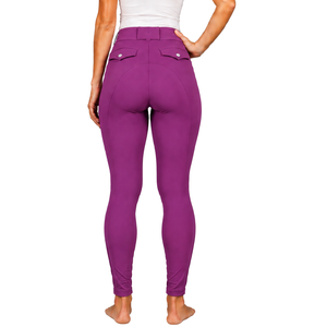 Leggings de Equitación Color Morado para Mujer, Pantalones de Montar a Caballo de Cintura Alta, Pantalones de Entrenamiento Elásticos, Ropa de Equitación Profesional - Product Image 2