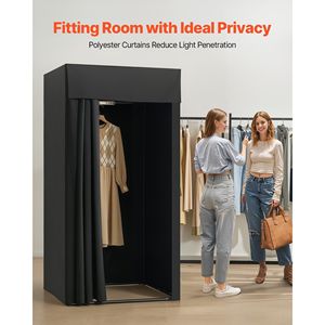 Nero 39X39X78 spesse tende in poliestere ganci per tende per Privacy ombreggiatura spazio portatile per camerino foto cabina - Product Image 2
