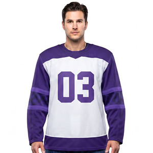 Jersey de Hockey sobre Hielo Personalizado para Hombre, Jersey de Hockey sobre Hielo de Manga Larga para Hombre, Jerseys de Hockey sobre Hielo con Cuello en V 100% Poliéster para Hombre - Product Image 6