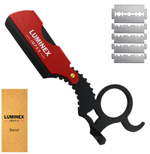 Navaja de Afeitar Recta Vintage Luminex Impex con Mango de Concha de Abulón y Acero al Carbono, Lista para Usar en Barberías y Salones - Product Image 1