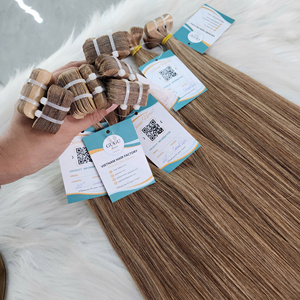 Extensiones de Cabello Adhesivas, Cabello Vietnamita Liso Natural, Color Natural, Encaje Transparente, Largo, con Reflejos, Calidad Premium, Puntas Más Gruesas - Product Image 4