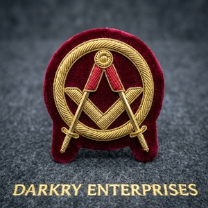 Insignia Masónica Hecha a Mano con Alambre de Lingotes de Oro, Escuadra y Compás, Regla de Plomada, Emblema Personalizado de Logia, Parche Bordado para Blazer - Product Image 5