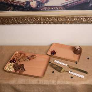 Plateau de service rectangulaire en bois, couleur unie, design vintage, durable, pour fêtes et événements – Meilleure vente - Product Image 2