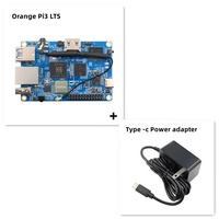 Kit de développement FYX Stock Orange Pi 3 LTS avec carte SD 32 Go, boîtier, dissipateur thermique, câble Type C, adaptateur secteur, ordinateur monocarte